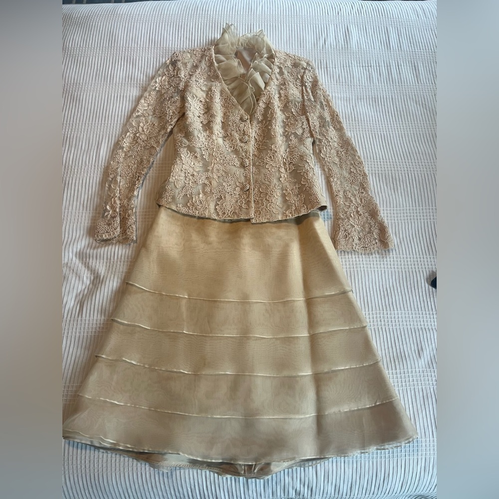 Lace and organza 2 piece dress